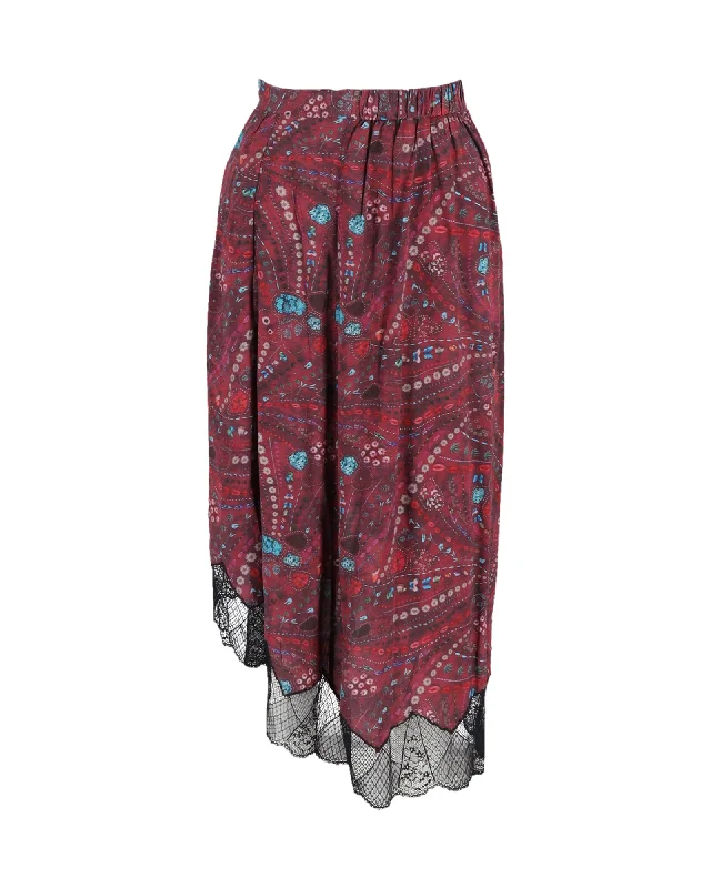 indigo wrap skirts modern -Zadig & Voltaire Joslin Psyche Skirt In Red Viscose