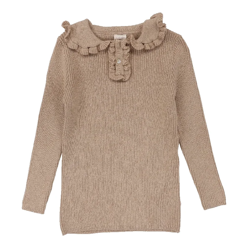 cardigan elegant beige -Analogie By Lil Legs Girls Knit Polo Oatmeal