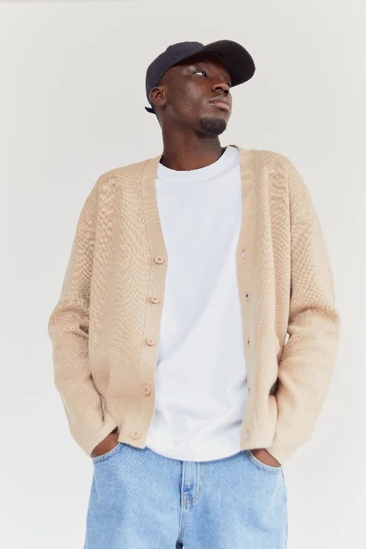 cardigan neutral white -CLASSIC FIT CARDIGAN