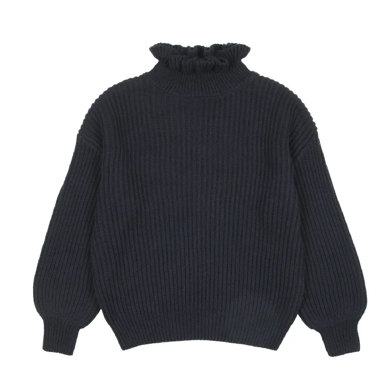 cardigan warm black -Kin + Kin Navy Sweater Top (K111)