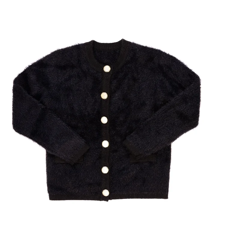 cardigan modern olive -Kipp Black Mohair Cardigan