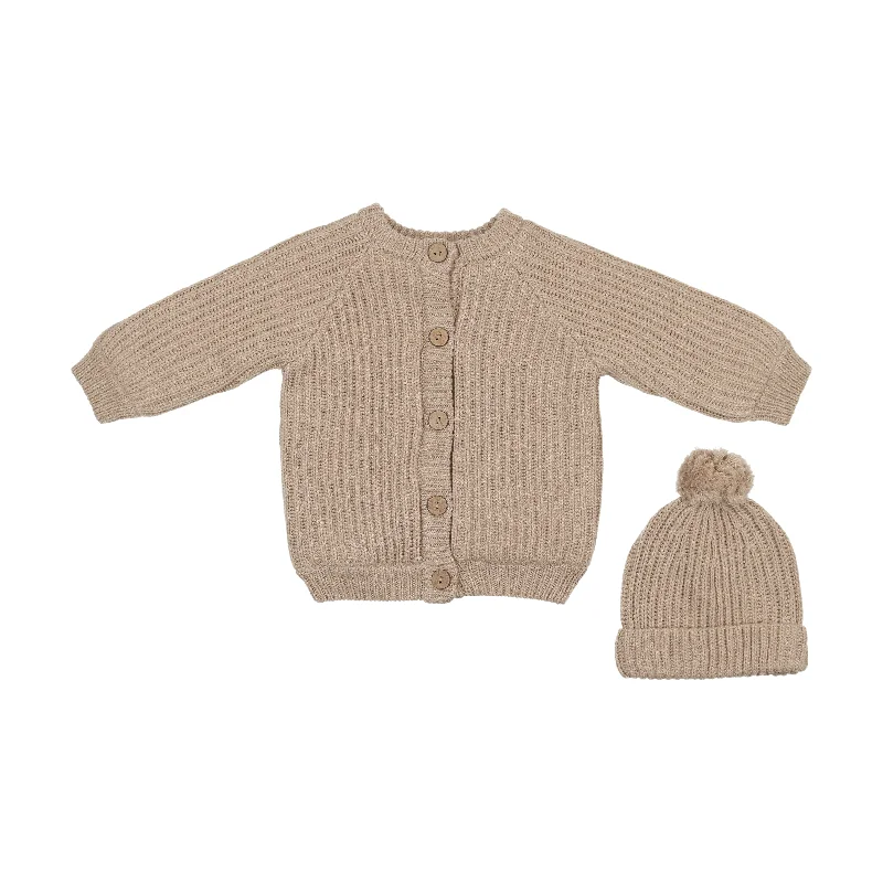 cardigan comfy olive -Mema Knits Oatmeal Knit Jacket