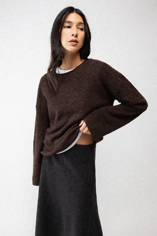 cardigan neutral pattern -OVERSIZED CREWNECK SWEATER