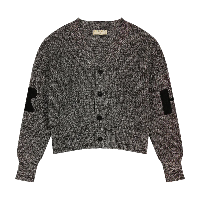 cardigan trendy fabric -Retrokid Black/Cream Nora Knit Cardigan