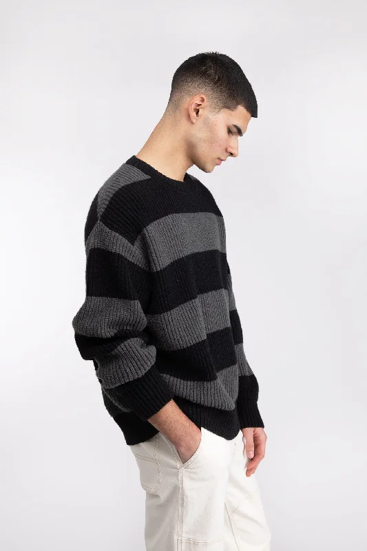 cardigan cozy pattern -STRIPED CREWNECK SWEATER