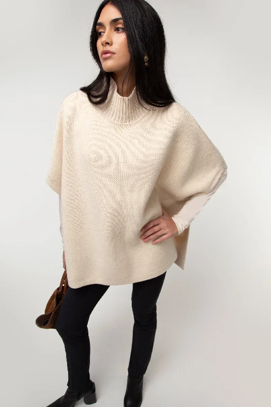 cardigan elegant fabric -TURTLENECK CAPE