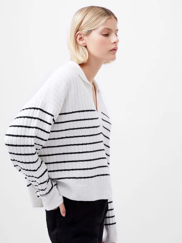 cardigan elegant navy -Vhari Recycled Collar Stripe Jumper