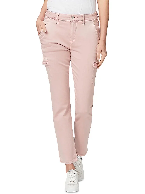 coral skinny pants chic -Jolie Womens Denim Stretch Cargo Jeans