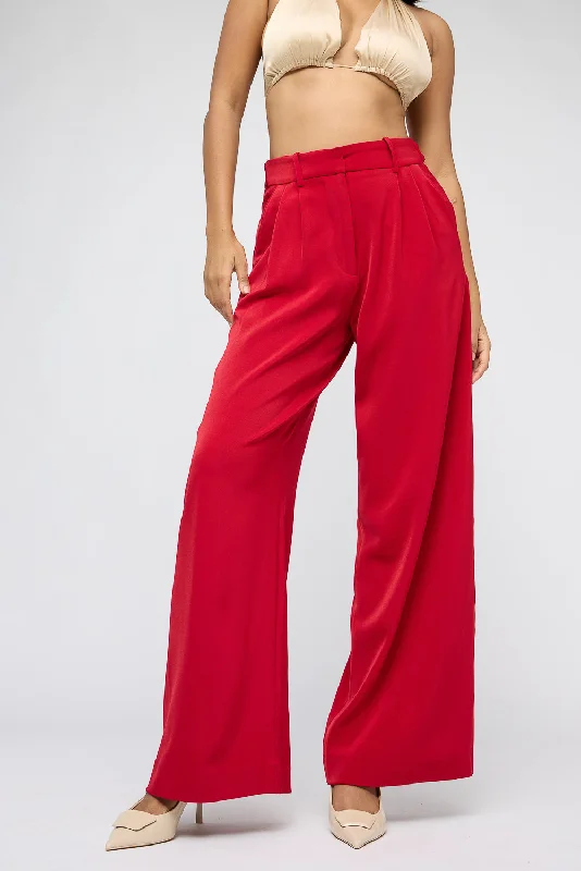 taupe chino pants smart -Red Claret Adjustable Korean Pants