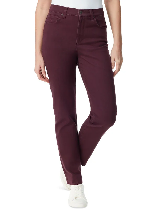 khaki tailored pants polished -Womens Classic Rise Tapered Leg Straight Leg Pants