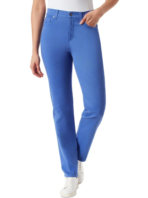 teal yoga pants stretch -Womens Denim Slimming Tapered Leg Jeans