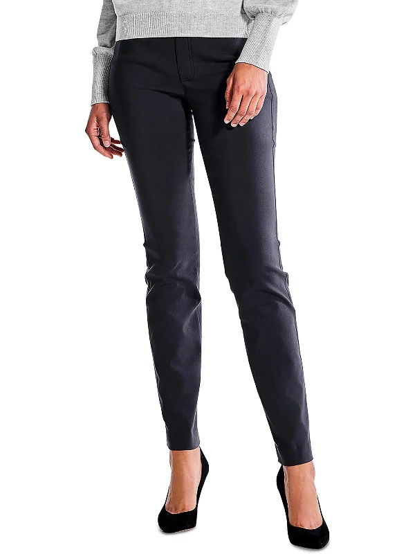 navy yoga pants stretch -Womens High Rise Viscose Straight Leg Pants