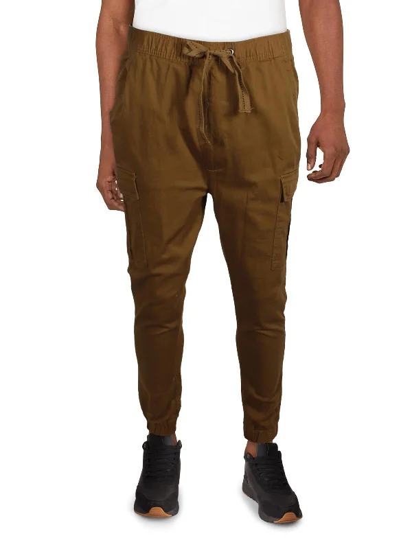 khaki wide leg pants chic -Womens Jogger Straight Leg Cargo Pants