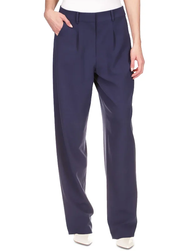 indigo sweatpants for lounging -Womens Pleated Business Dress Pants