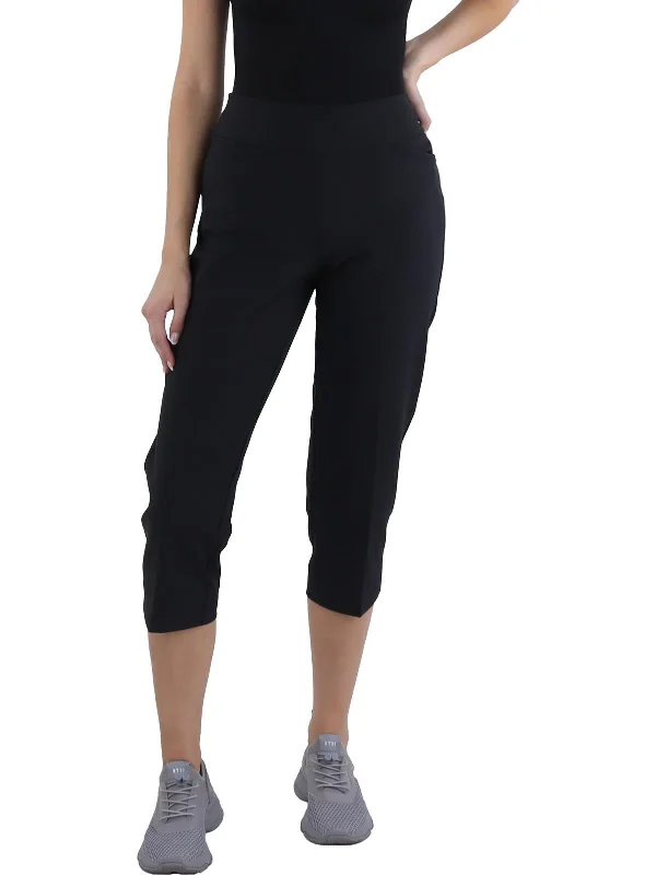 peach jogger pants comfy -Womens Pockets Capri Capri Pants